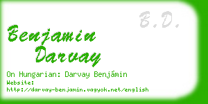 benjamin darvay business card